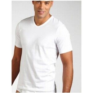 Hugo Boss Cotton, V-Neck Ivory T-Shirt Large NWOT